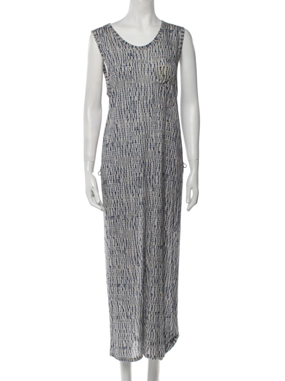 Zimmermann Sleeveless Blue Patterned Maxi Dress - Size AU 1 - US Size Small